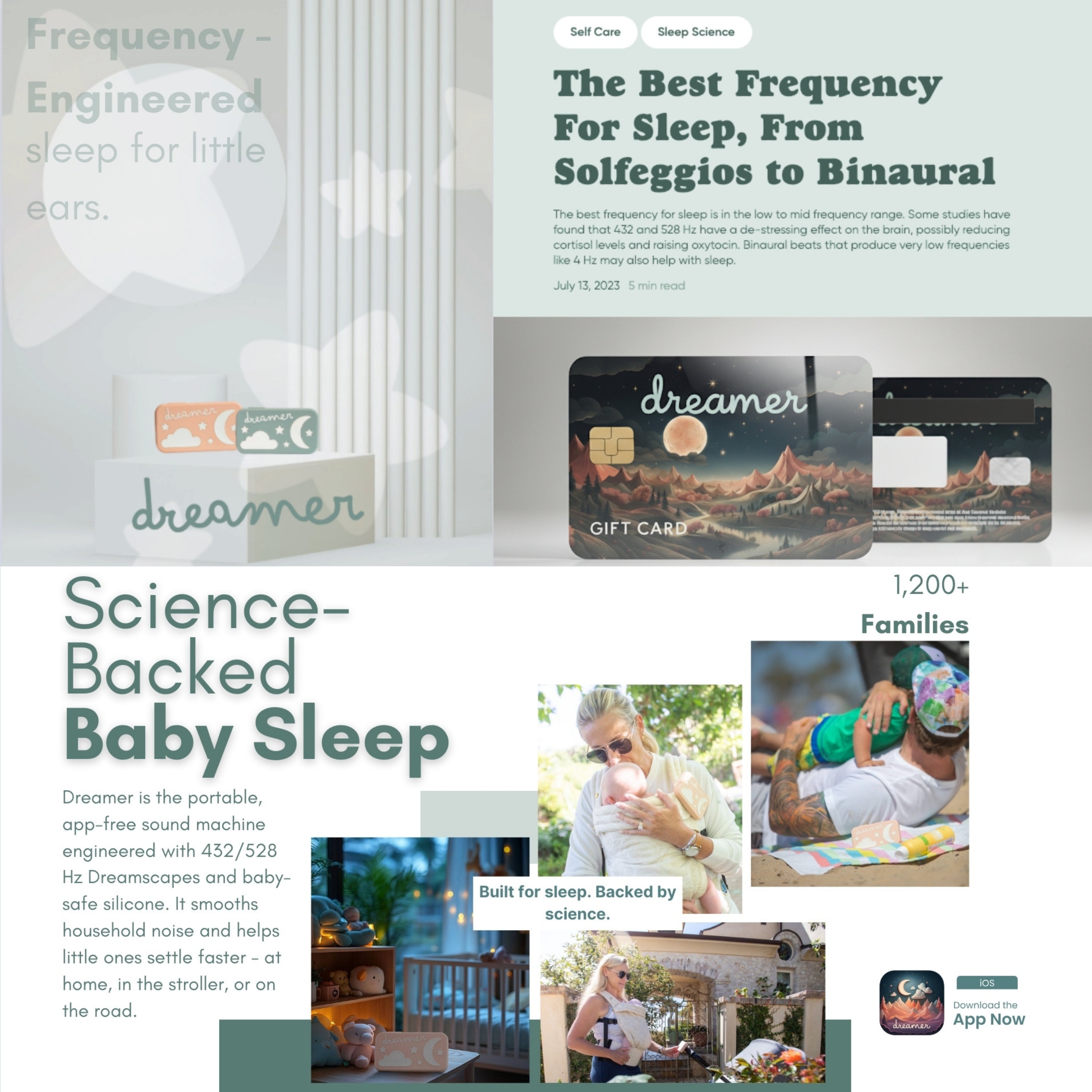 Dreamer™ Baby Sound Machine | 432Hz & 528Hz | Doctor-Endorsed | BPA-Free | No Subscription