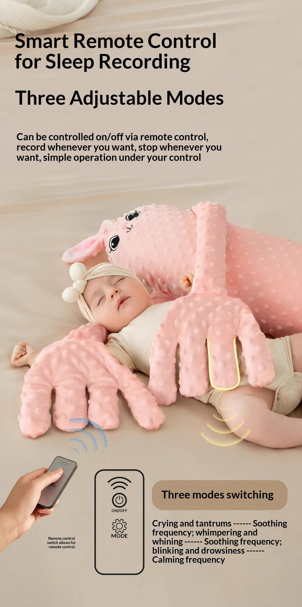 MEACAOFG Baby Soothing Sleep Companion - Interactive Sensory Toy for Newborns 0-12 Months