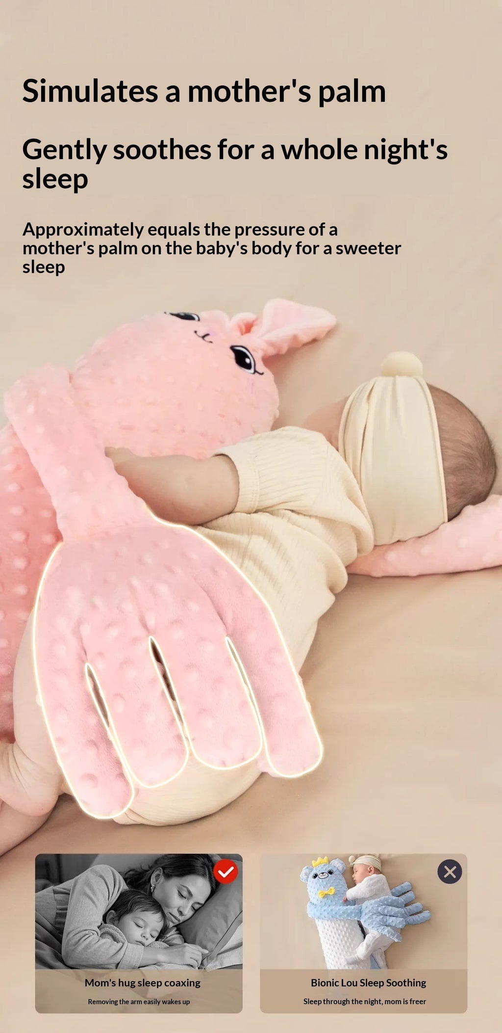MEACAOFG Baby Soothing Sleep Companion - Interactive Sensory Toy for Newborns 0-12 Months